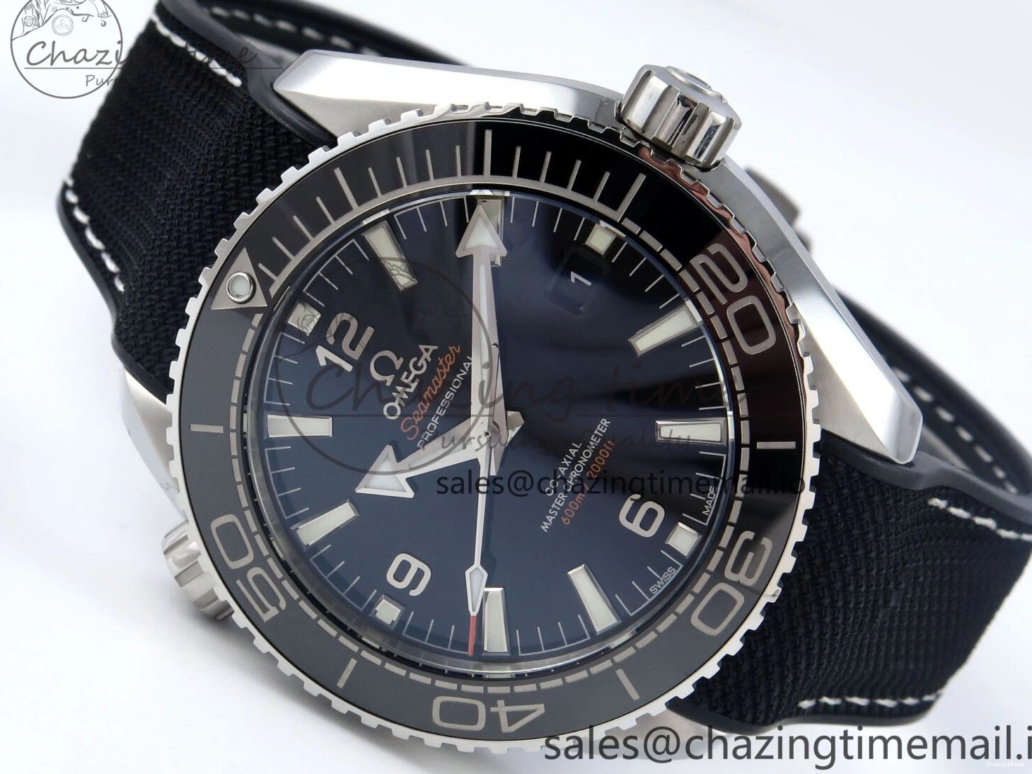 0216 Unisex Seamaster Planet Ocean 600M 43.5mm SS SCF 1:1 Best Edition Black Bezel Black Dial on Black Rubber Strap A8900 Super Clone 7664